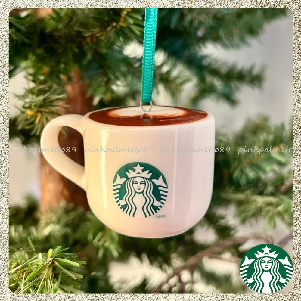 🎄☕ NIB/NWT 2025 Starbucks Ceramic Latte Mug Christmas Tree Ornament Dated - Picture 2 of 9